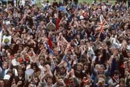 LEEDS - JULY 21: The Headingley crowd at the end of the match, 3rd Test England v Australia at Headingley 1981
